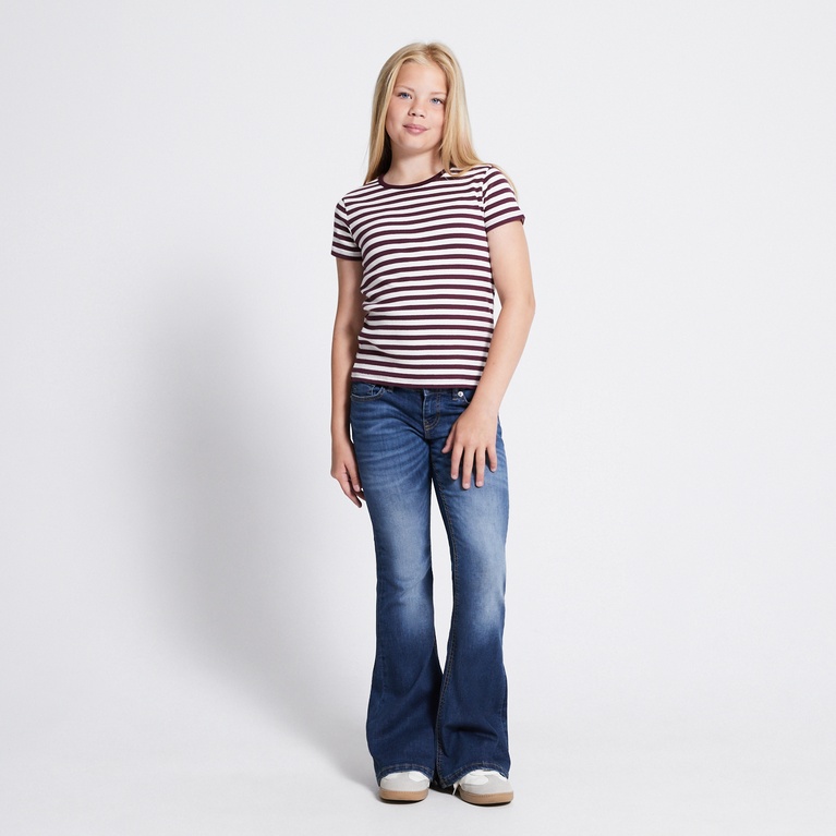 Ribbed tee "Ronja stripe" Light Burgundy